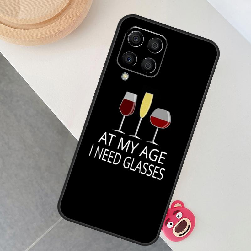 Red Wine Glass Case For Samsung Galaxy M14 M34 M54 M33 M21 M31 M16 M36 M56 M53 M13 M12 M32 M52 M15 M55 M35