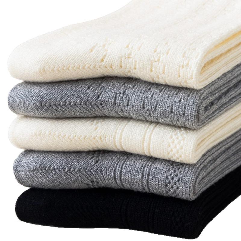 Women's Mid-calf Socks for Autumn and Winter Sports, Anti-odor and Moisture-proof, and Women's Long Calf Socks for Spring and Autumn with Lace