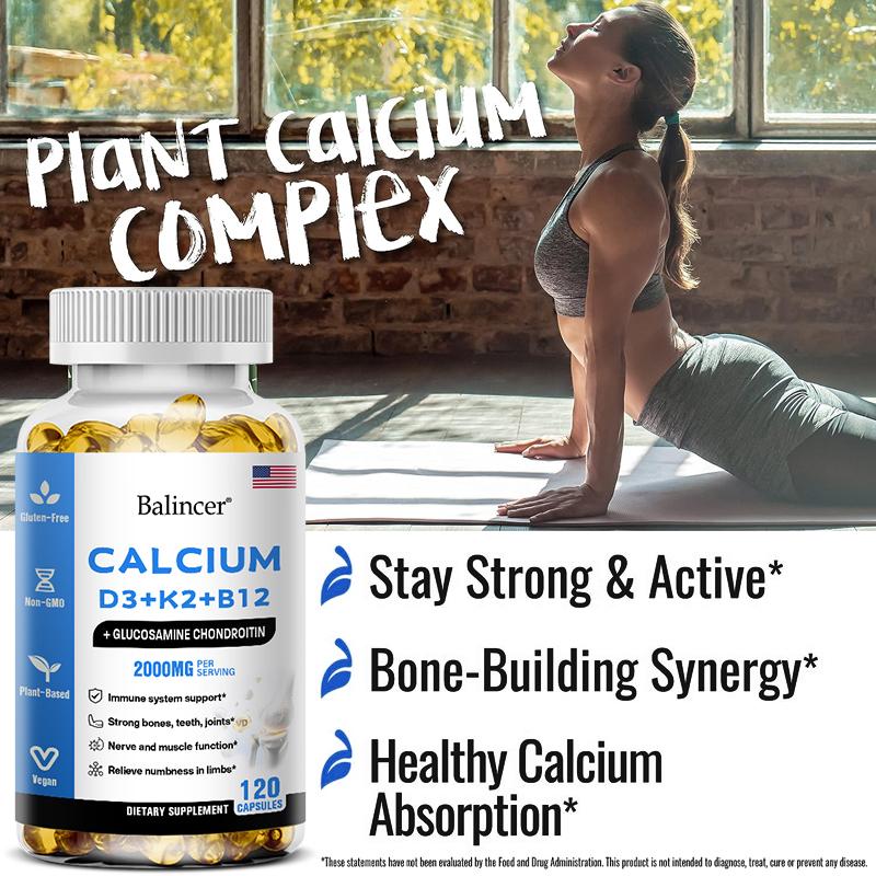 Calcio, Vitamina D3, K2, B12 120 capsule molli