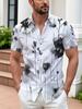 Men'S Lightweight Artistic Graffiti Abstract Ink 3D Print Shirt, Casual, with a Collar, Breathable, Hawaiian Style, Trendy Top, Vacation Vibe,