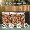 Log Rack Cover Outdoor Waterproof Wind/Snow Proof Firewood Covers Log Storage Covering for Patio Garden Backyard Oxford Fabric