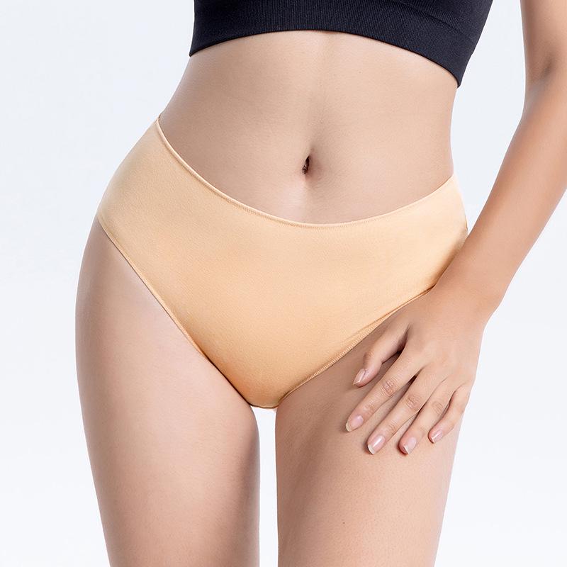 Breathable Mid-rise Seamless Cotton Underwear for Middle-aged and Plus-size Women