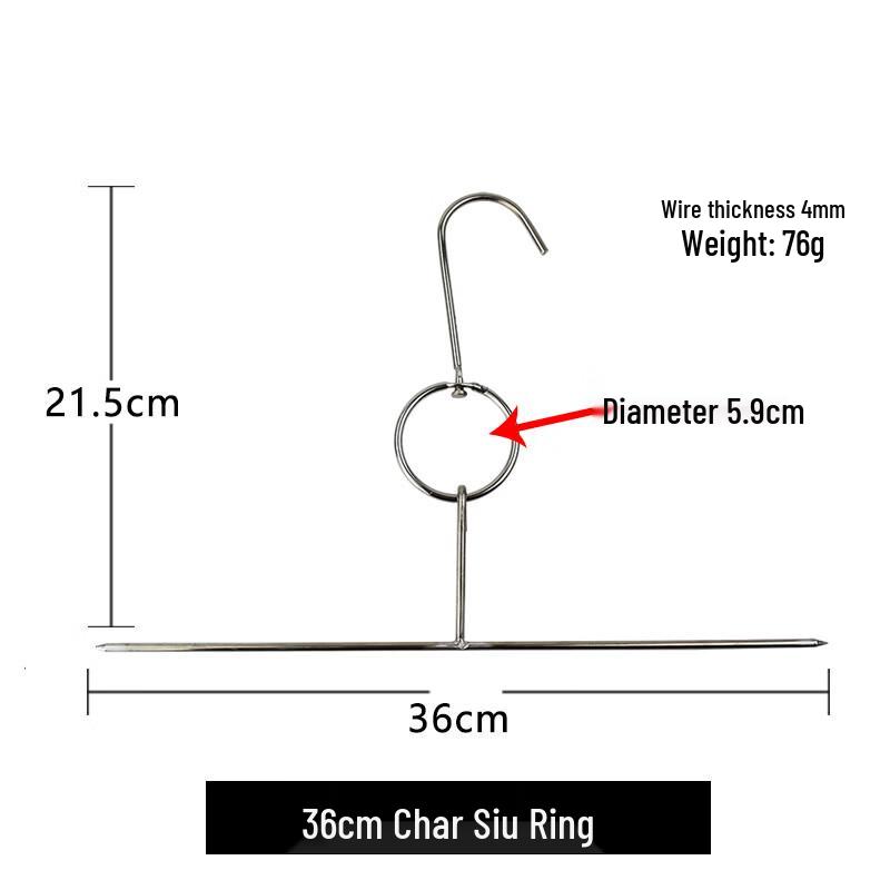 Stainless Steel Char Siu Roasting Ring with Fork