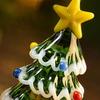 Collectable Glass Table Decor Handmade Mini Christmas Tree Figurine, Blown Tabletop Ornament with Solid Craftsmanship Pieces Star Topper, Desktop for