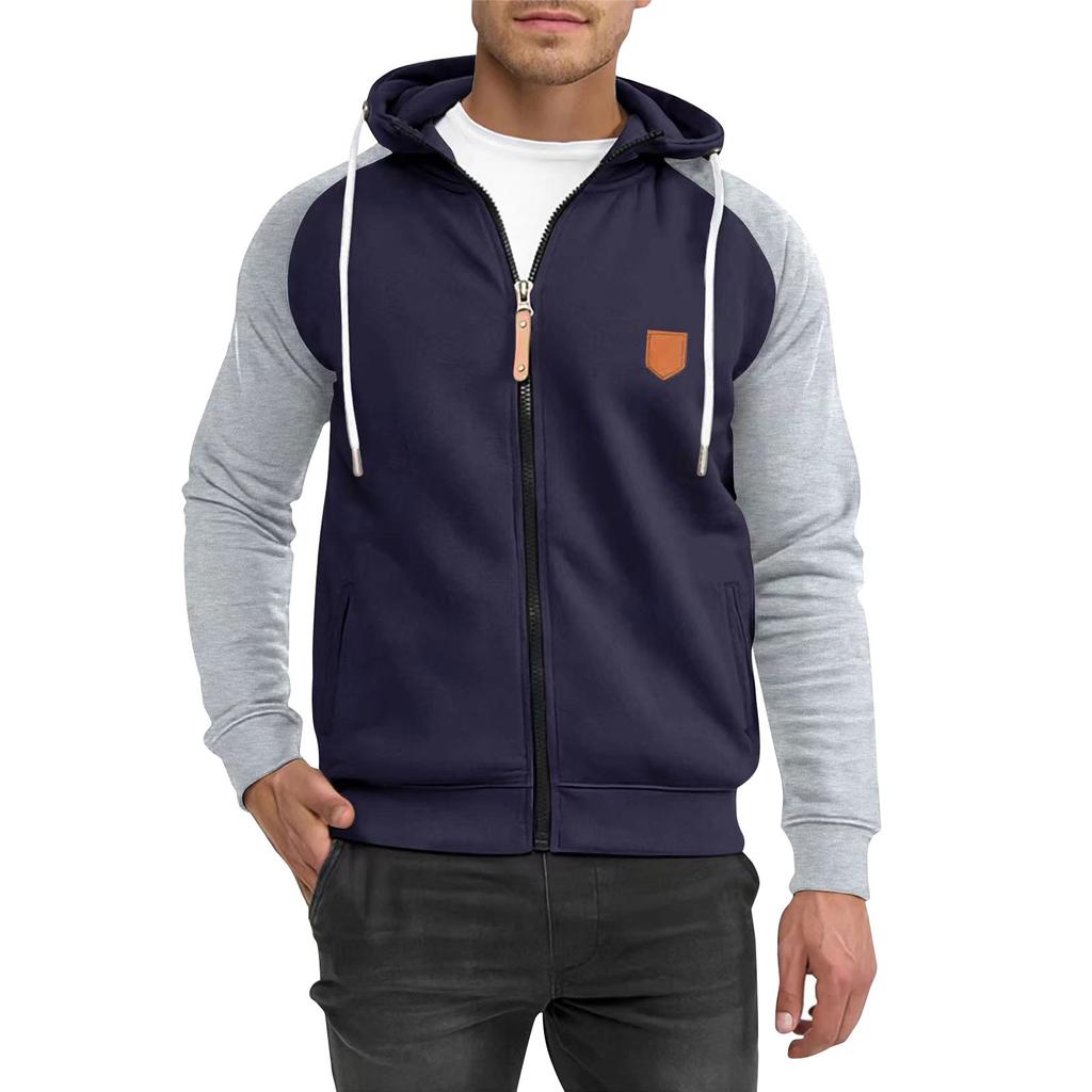 Men'S Zipper Jacket, Casual Retro Long Sleeved Cardigan Jacket