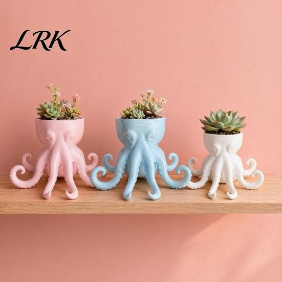 Octopus Shaped Flowerpot 3D Printed Vase, Flowerpot, Creative Planter Pot, Garden Decoration Funny Animal Statue for Indoor Outdoor Plants Decorations