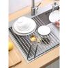 Roll Up Dish Drying Rack, Over The Sink Stainless Steel Multifunctional Dish Drain Rack, Portable Stainless Steel Rolling Rack, Sink Rack Mat