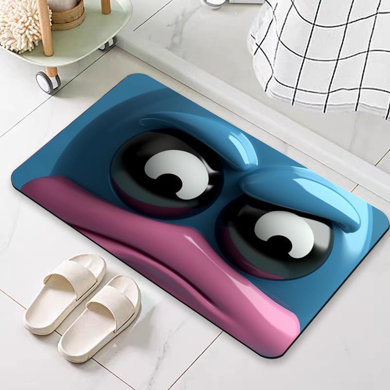 

Расширяющийся воздушный коврик для ванной комнаты с забавными эмодзи, нескользящий коврик для дома с мультяшным принтом, большие глаза, 3D-эффект, коврик для двери 40*60cm