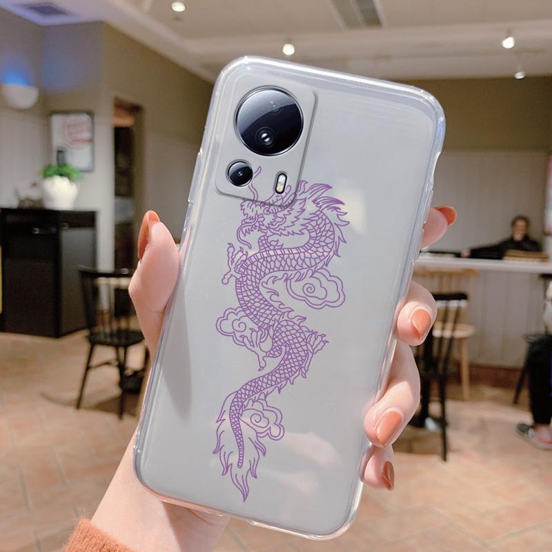 Clear Case For Xiaomi 13 Lite Shockproof Cover Cartoon Cute Cat Soft Silicone Fundas For Xiaomi 13T 14T 15T Pro Transparent Bags