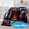 Custom Name Dragon's Fiery Warcraft Blanket bed sofa Blanket Flannel Blanket for Camping, Hiking, Picnic Essentials,gift for Fan family