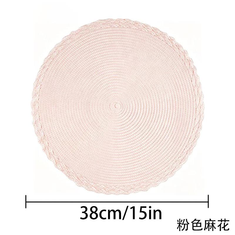 Daily minimalist double-layer twisted edge PP woven placemat, round dining table mat, heat-insulated, heat-resistant table mat, heat-insulated table