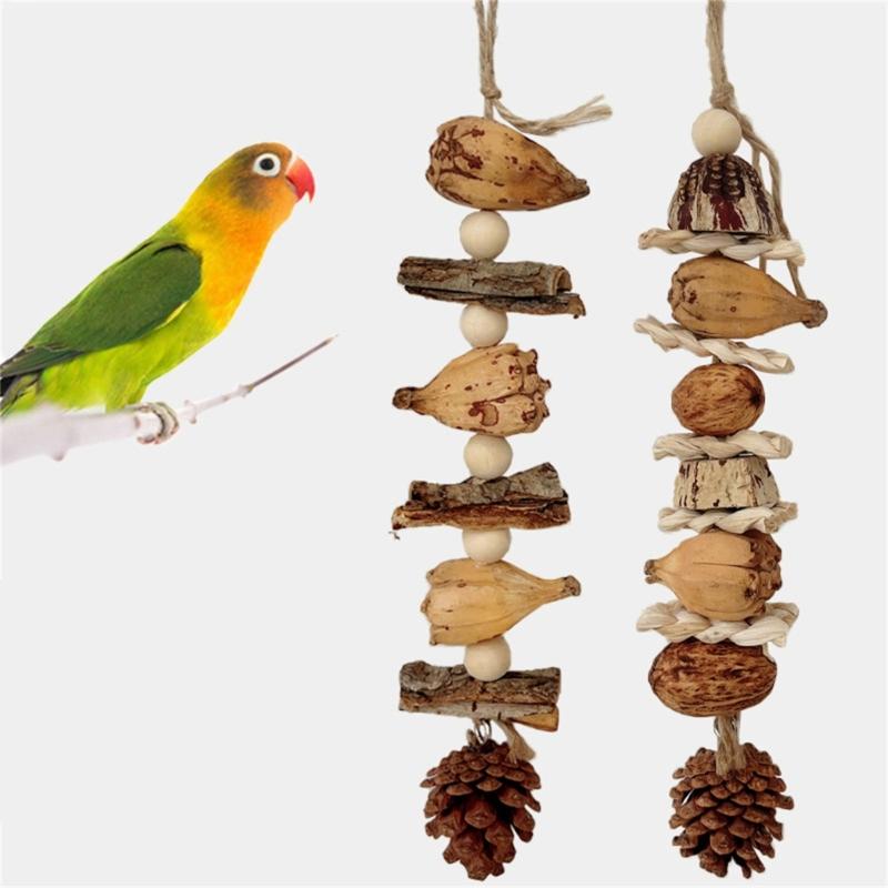 Vogelspielzeug Papagei Kauspielzeug Vogelkäfig Reißspielzeug Kleiner Mittlerer Vogelkäfig Kiefernzapfen Vogelstange für Conure Nymphensittiche