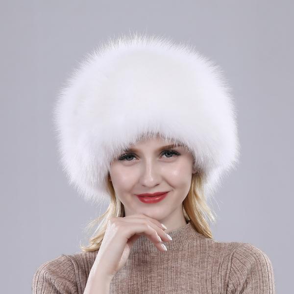 100% Natural real fox fur hat Women cap Thick fur cap Winter warm hat Female fashion for women hat with earmuffs hat