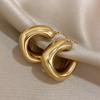 Chunky Chubby Stainless Steel Earrings for Women Simple Fashion Punk Gold Plated U-Shaped Hoop Earrings Waterproof Jewelry