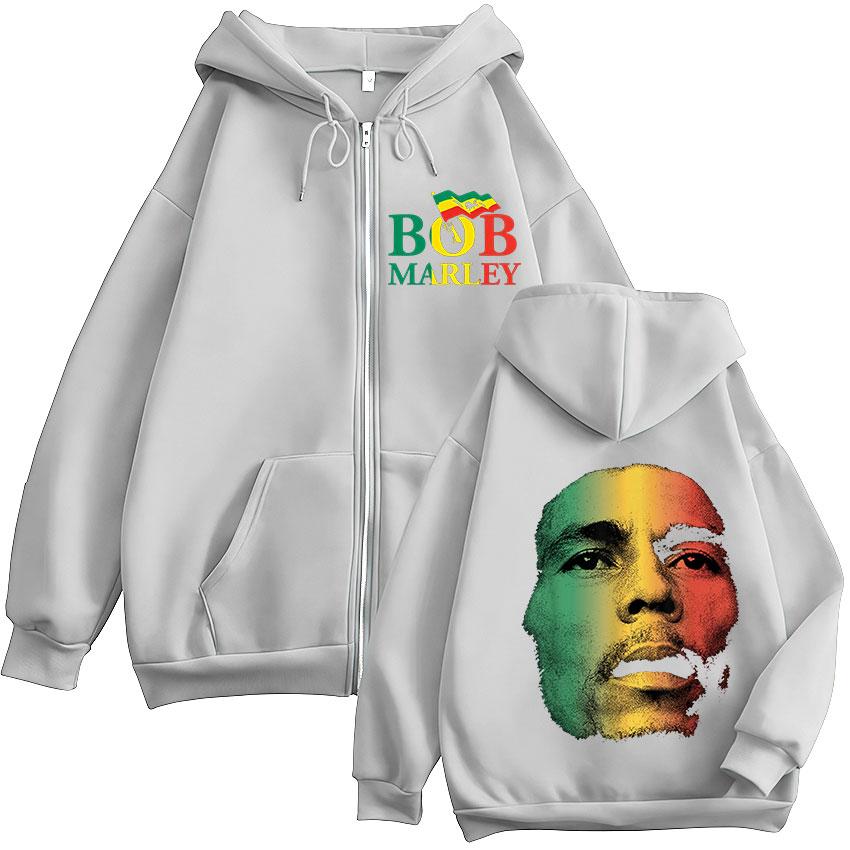

Rapper Bob Marley Album Zipper Hoodie Men s Hip Hop Fans Pullover Zip Up Sweatshirt Man Loose Fashion Coats Clothing Hoodie 3XL