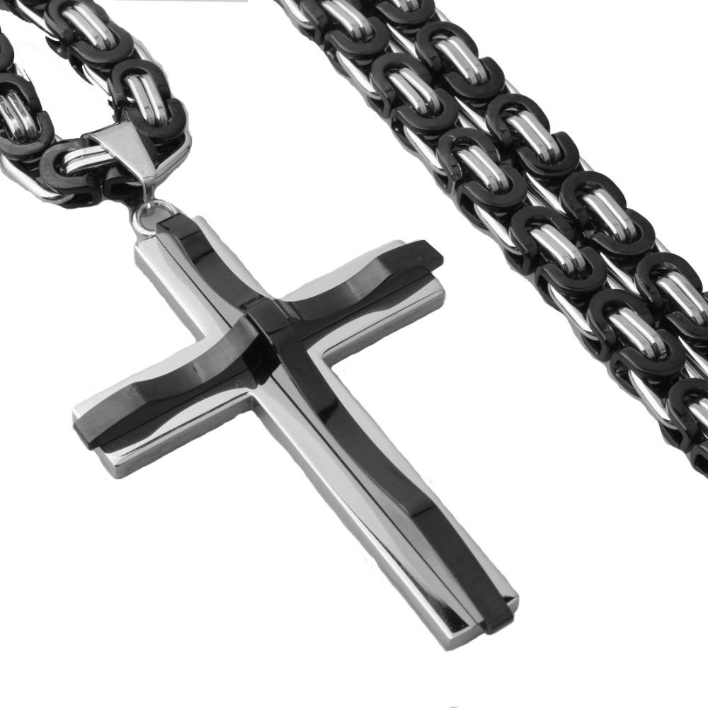 Titanium Steel Catholic Jewelry Accessories Retro Crucifix Pendant Chain Cross Necklace  Church