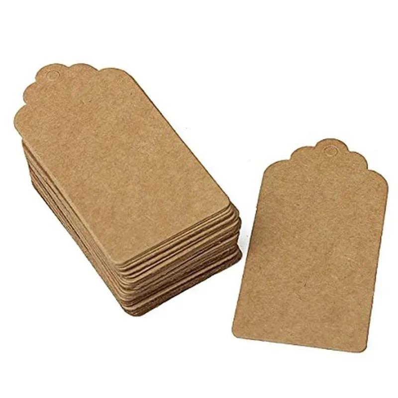 100Pcs/ Lot Rustic 40mm*70mm Kraft Paper Gift Tags Blank Gift Tags Hang Tags Wedding Luggage Decoration Gift Label Mark Paper