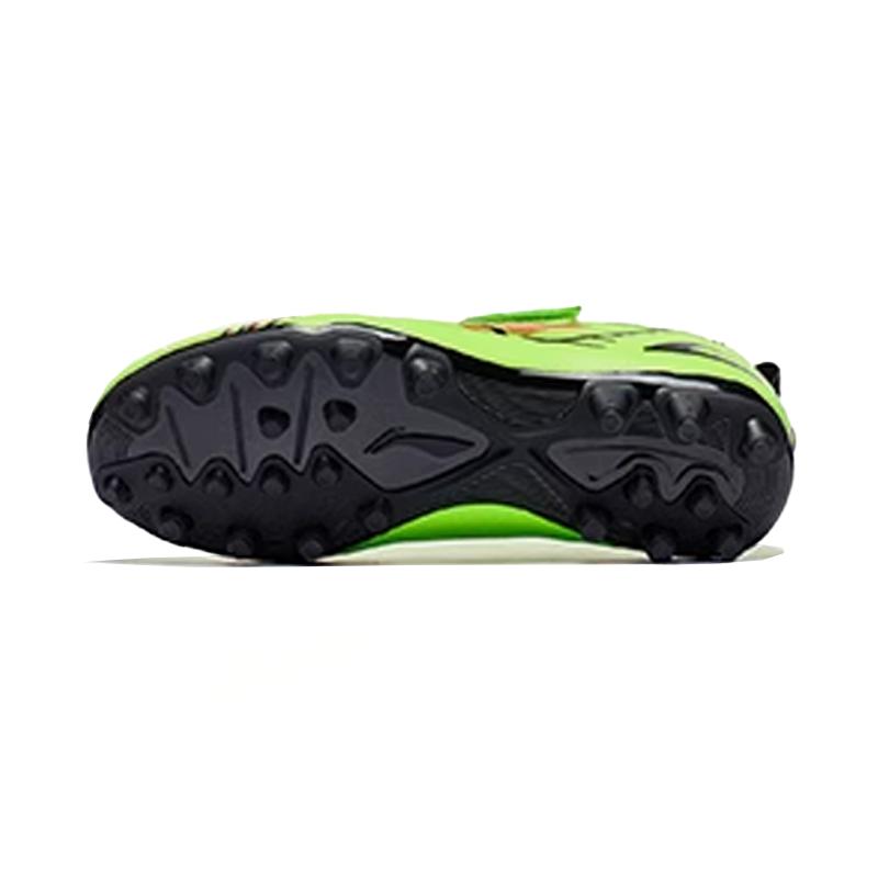 Li Ning Kids Pursuit 2.0 Comfortable Versatile Shock Absorbing Durable Breathable Low Top Soccer Shoes Kids Soccer Shoes Green YKGT002-1