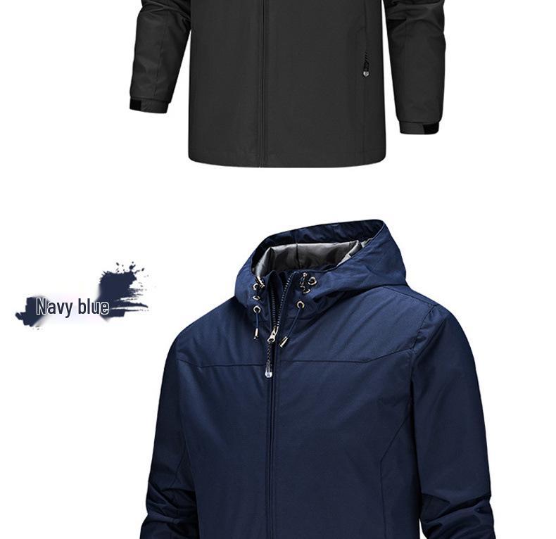 Unisex Outdoor-Windjacke für Paare: Lässige Kapuzenjacke für Frühling-Herbst zum Wandern, anpassbares Logo.