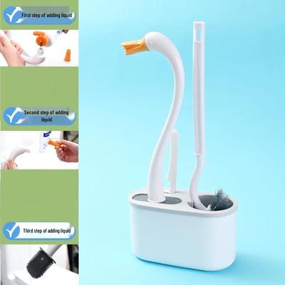 Yixi Swan Wall-Mounted Toilet Brush 3-Piece Set