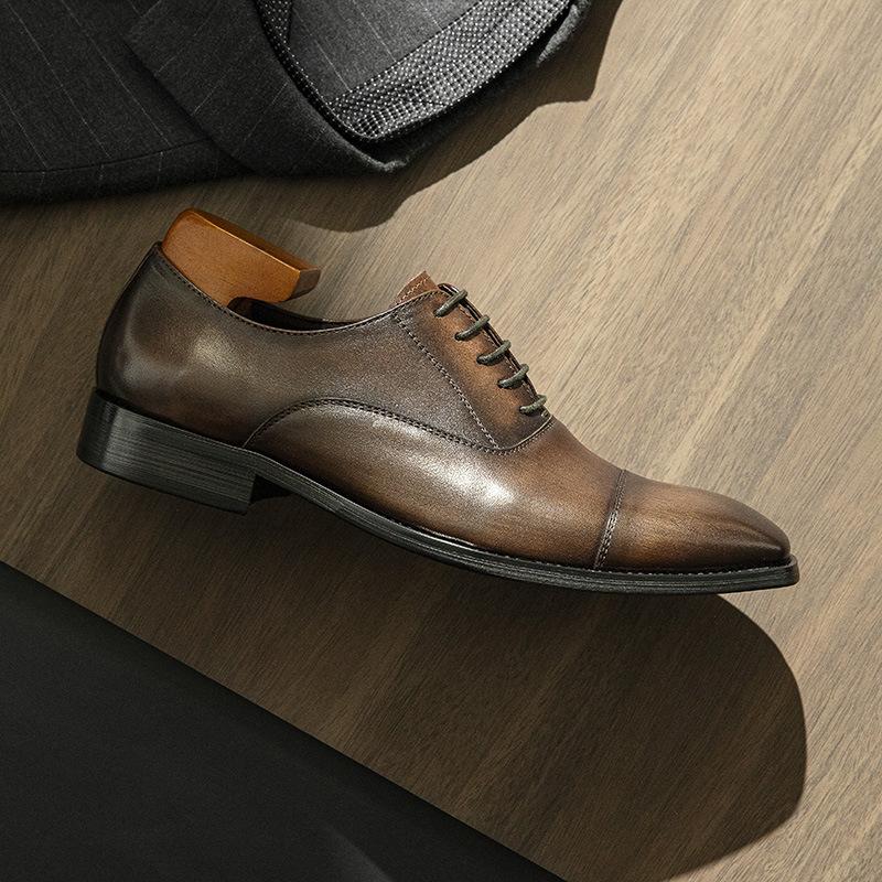 Leather Shoes Men'S Leather Business Dress High-End Sense Commuting First Layer Cowhide High-End