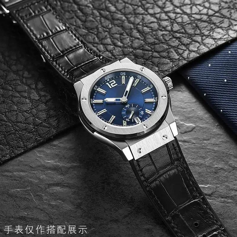 26X19mm Real Cow Leather Rubber Watchband for HUBLOT Classic Fusion Universe Big Bang Series Men belt Watch band butterfly Buckl