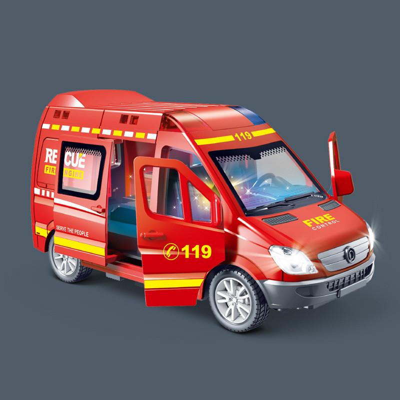 

Fire Inertia Kids Truck Police Car Logistics Vehicle Toy With Light Sound червоний