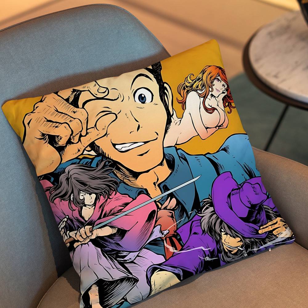 Gothic Dark Lupin Pillow Case Square Double-Sided Printing Short Plush Sofa Cushion Cover Bedroom Bedside Pillow
