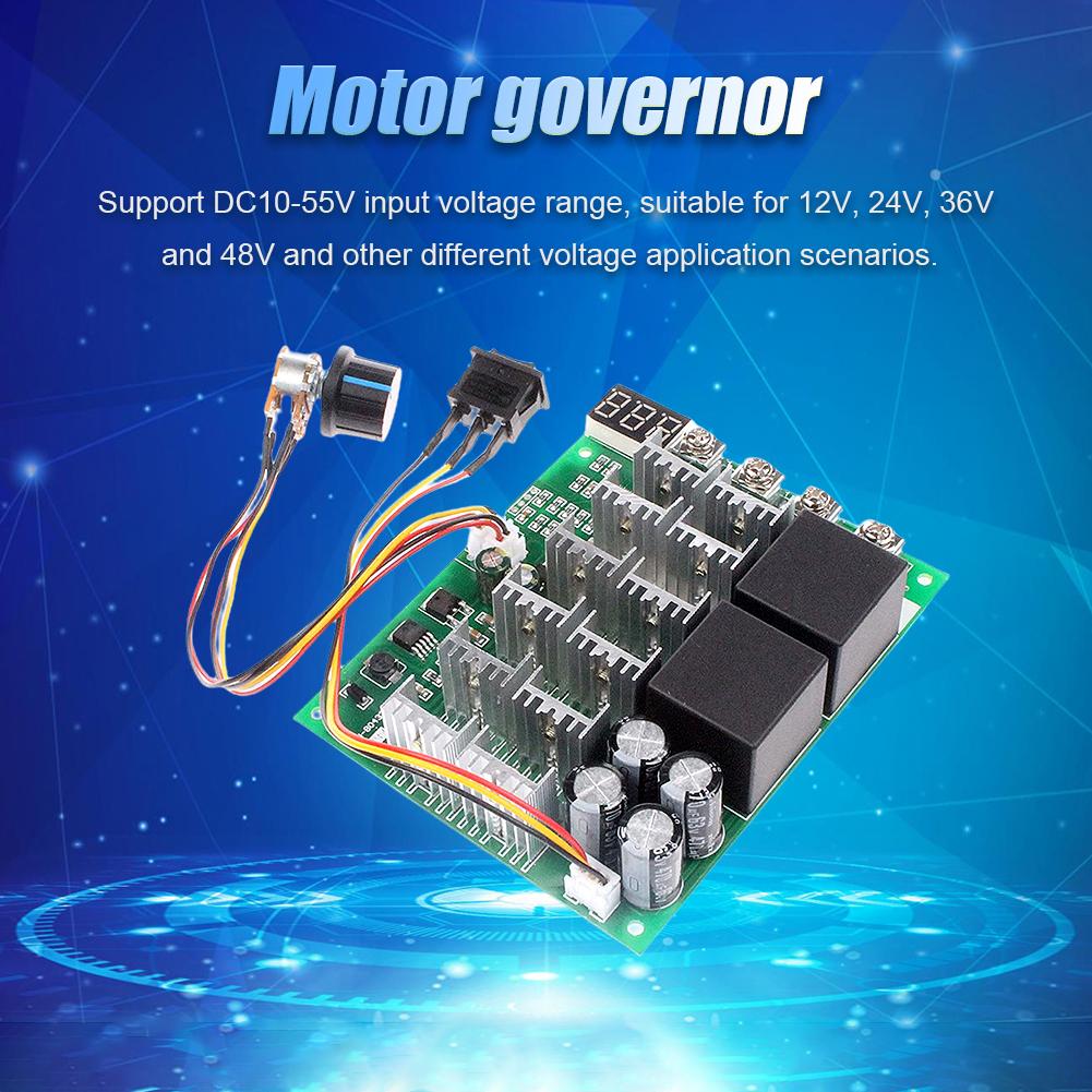 DC10V-55V Motor Speed Controller Digital Display 60A Motor Driver Module 12V 24V 36V 48V with Knob Switch Electrical Equipment