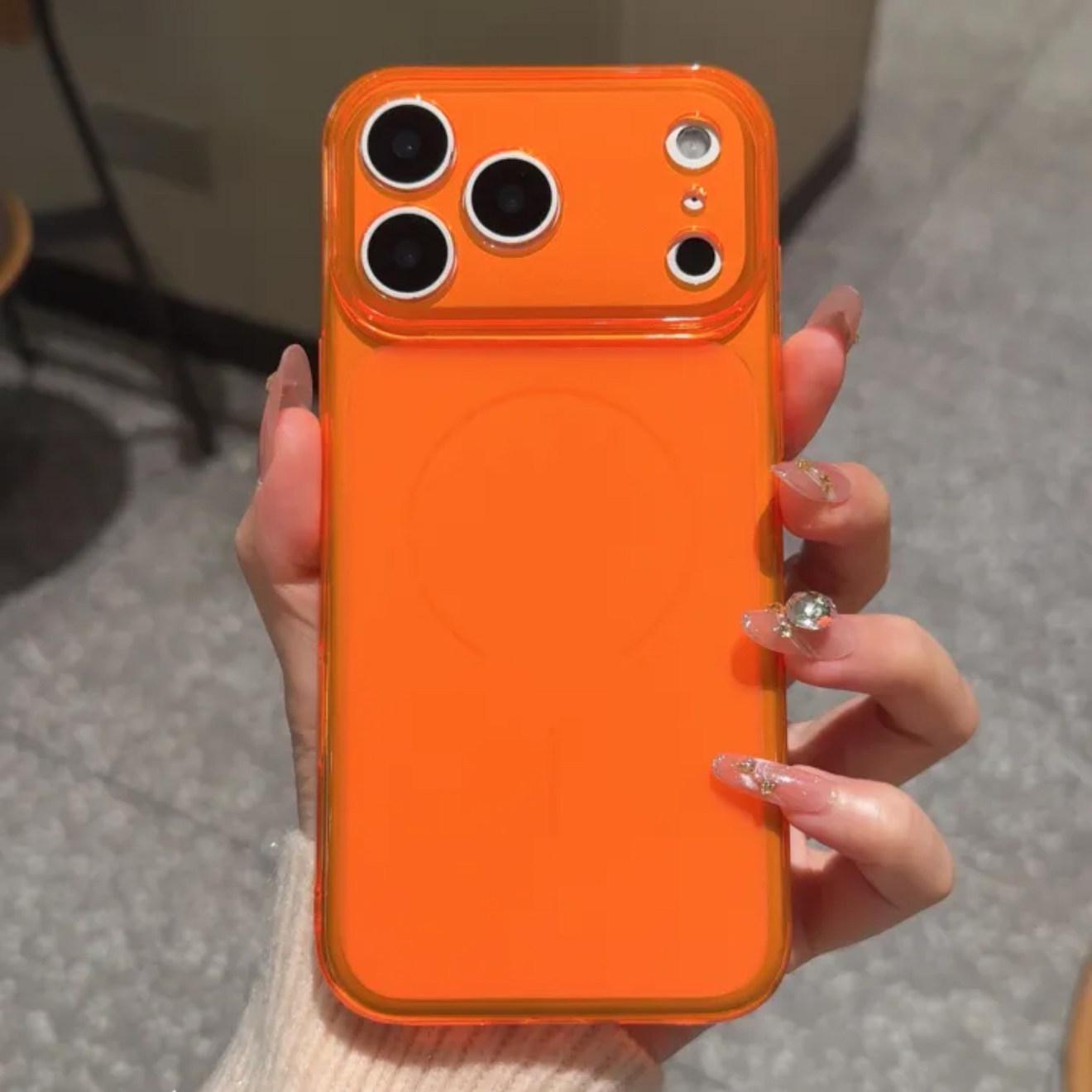 

Compatible with iPhone 17 Pro, transparent frosted ultra-thin TPU drop-proof protective case. iPhone 12 Pro Max темно-оранжевого