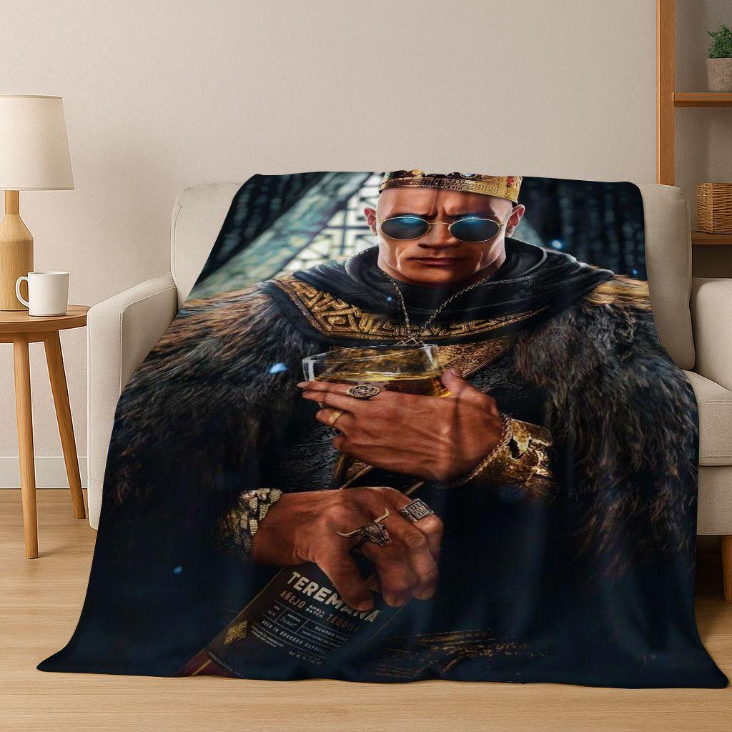 Strong The Rock Dwayne Johnson Art Flannel Blanket,Cozy Soft Throw Blanket for Home Bedroom Bed Sofa Picnic Office Cover Gift