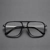 TR90 Metal Square Frame Spectacle Retro Double Beams Eyeglasses Frames Blue Light Blocked Computer Eyewear Unisex