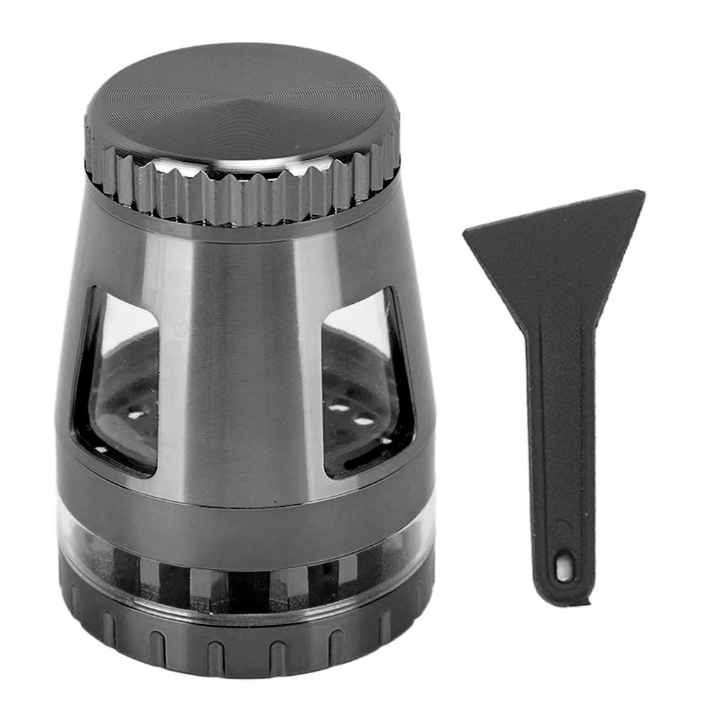 Spice Grinder Small Portable Rust Proof Zinc Alloy Manual Spice Mill for Dry Herbs Nuts Silver Gray
