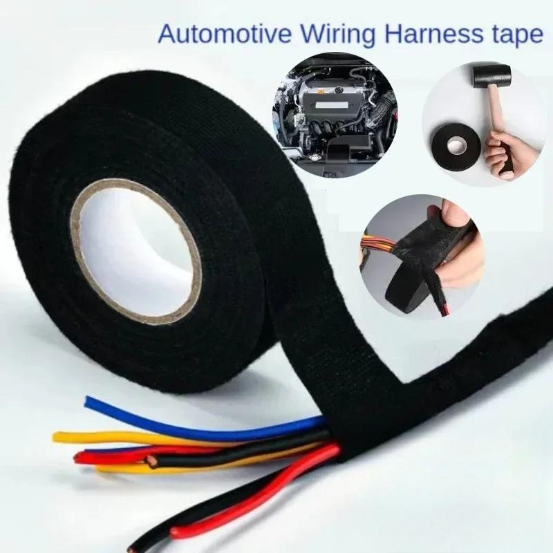 Black Fabric Cloth Electrical Tape Sound Absorbing Insulation Tape Heat Resistant Waterproof Automotive Wiring Harness Tape