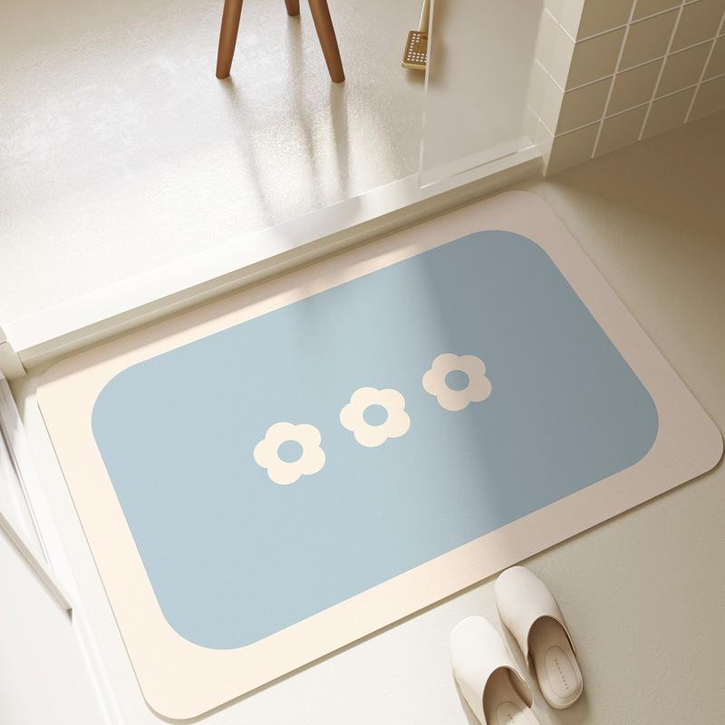 Simple Bathroom Diatom Mud Foot Mat Bathroom Door Mat Toilet Non-Slip Mat Toilet Absorbent Floor Mat