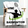 Badminton Customize Your Name Blanket Cozy Personalized Blanket Soft Warm Cozy for Sofa Home Decor Office Chair Chair Four Seasons Multipurpose