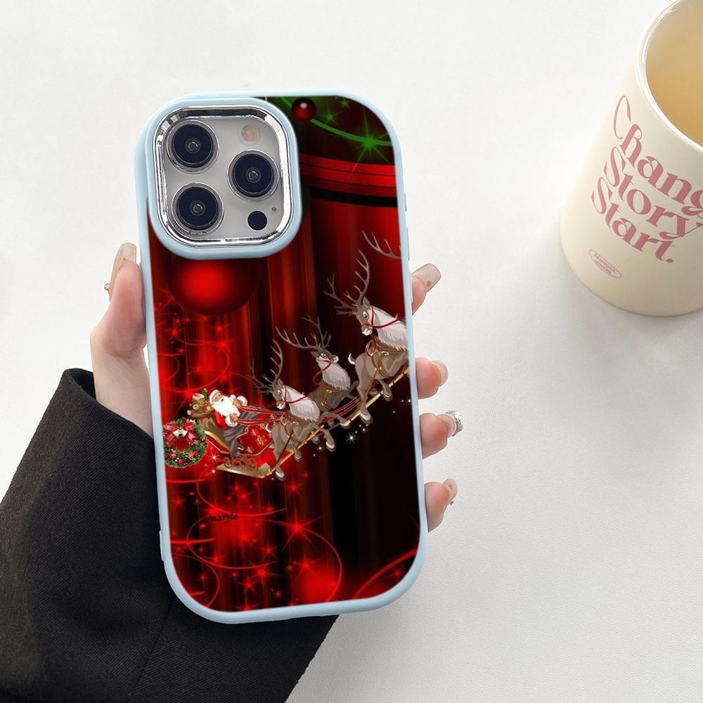 N105 рождественские и новогодние художественные мягкие чехлы для телефонов Samsung S24 — фото 16