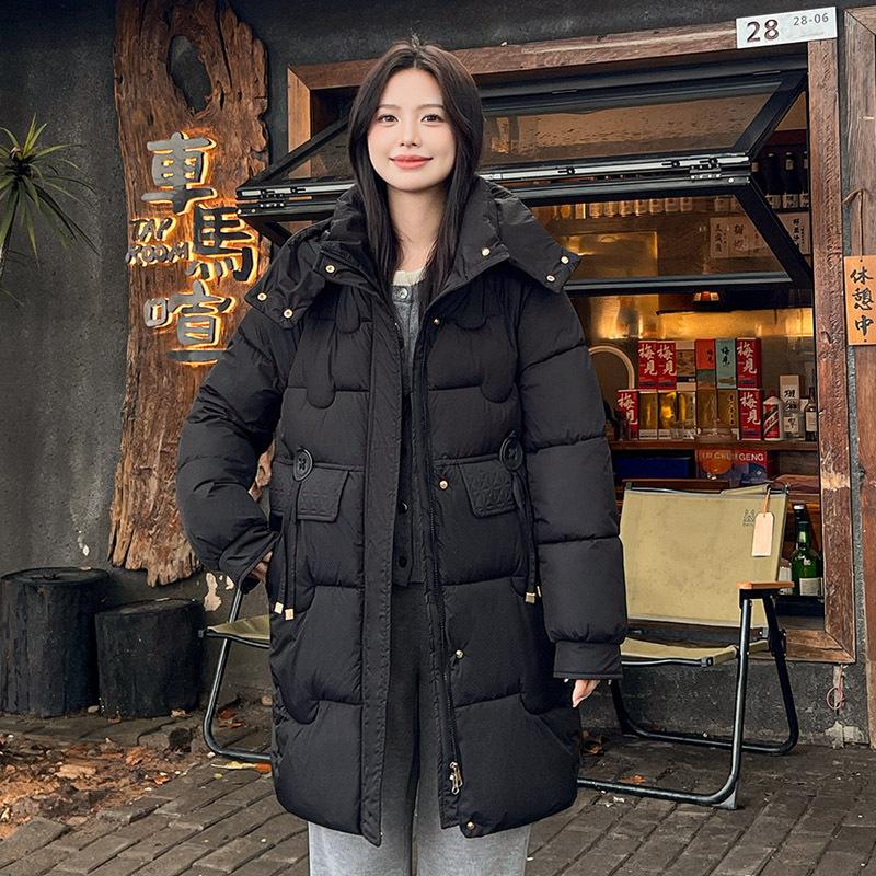 Winter New Hooded Korean Mid-length Thickened Loose Plus-size Down Cotton Jacket Cotton Jacket Women's Cotton Jacket