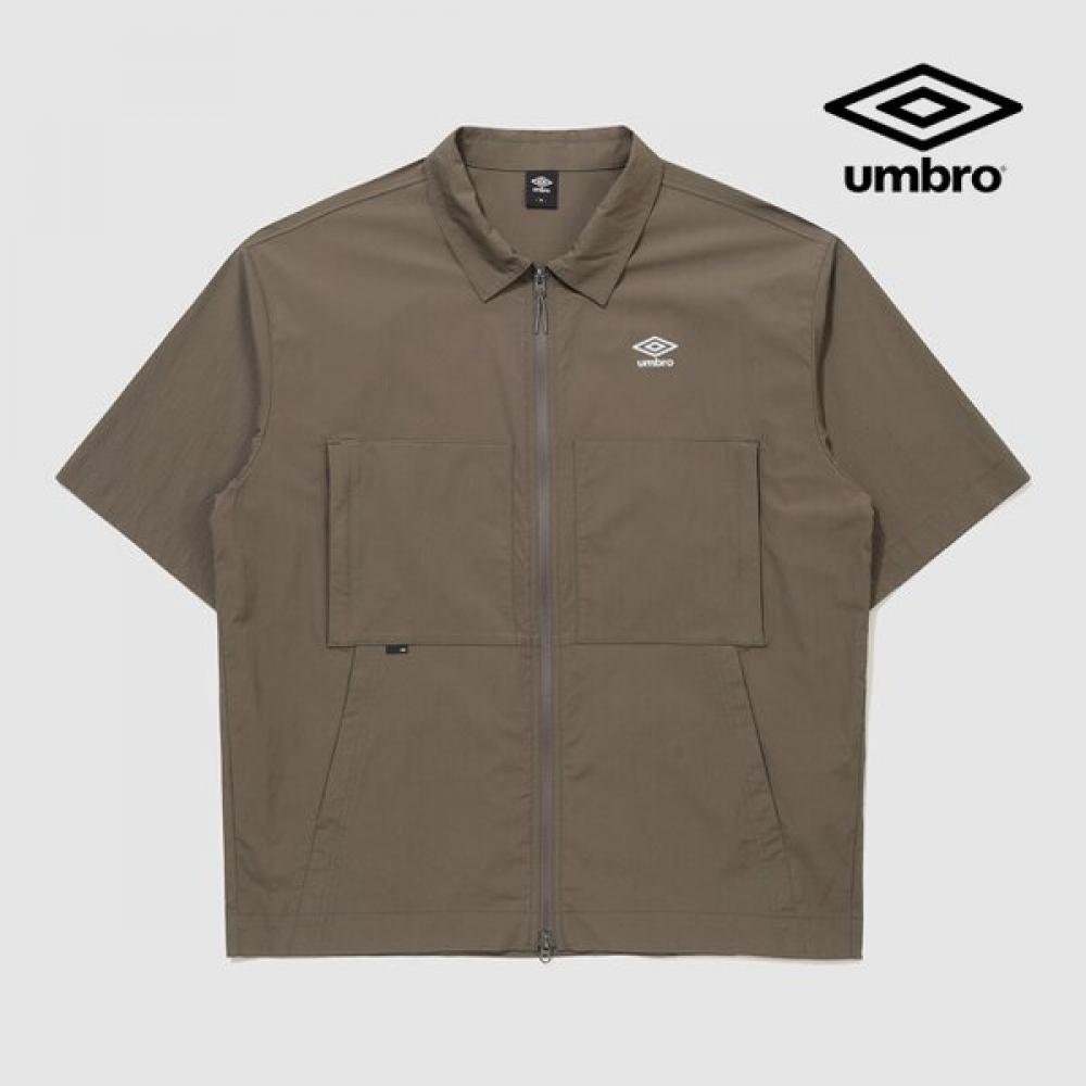 Umbro Men S Polo Collar Short Sleeve Zip Jacket Dbr1 Ur324cjk78 Braun/085