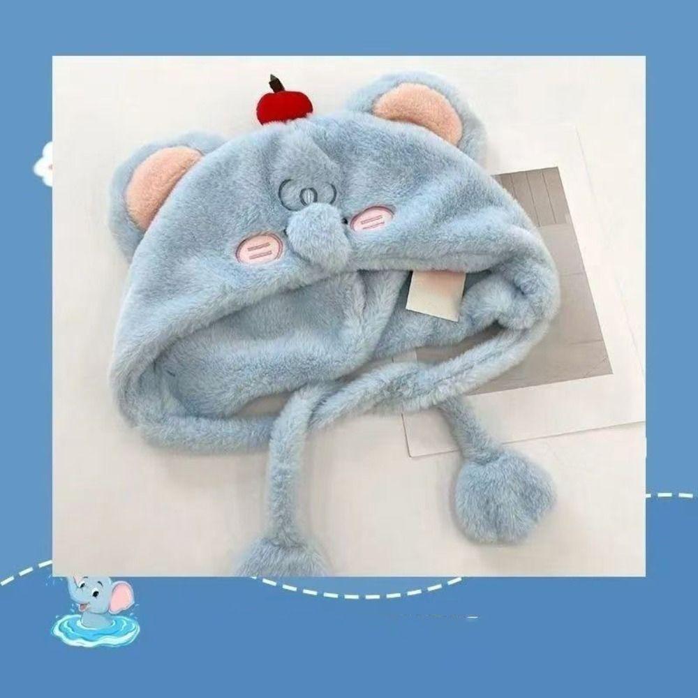 Koreansk Stil Ørebeskyttelse Hat Sød Plys Hue Mode Elefant Varm Hat Udendørs