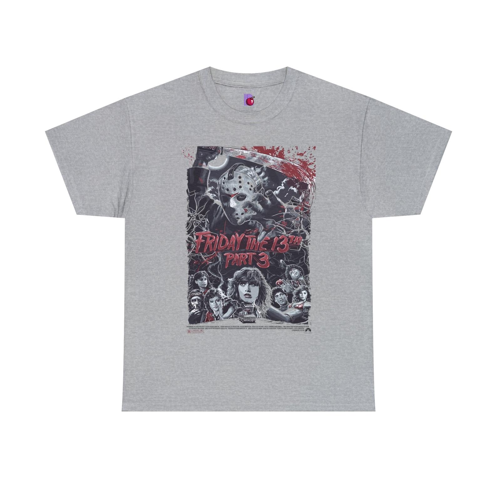 Friday the 13th Part 3 Movie Poster - Gildan Unisex Heavy Cotton Tee 100