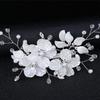 1PC Hair Clip Gift Rhinestone Daily Jewelry Women Temperament Crystal White Flower Fashion Hair Accessories Handwoven