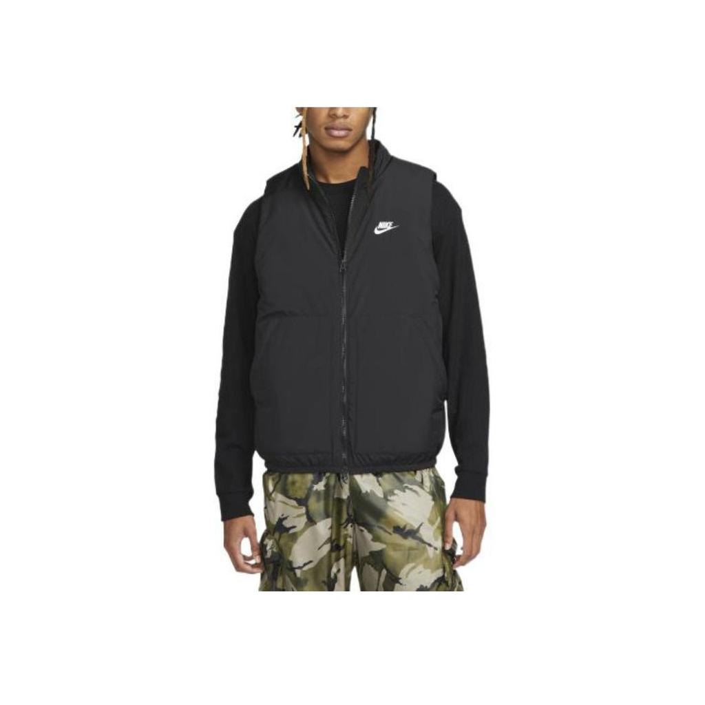 Nike Therma-FIT Club Solid Letter Logo Print Zip Cotton Vest Men Vest Black DX0677-010