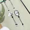 Vintage Oriental Style Phone Straps – Calligraphy Pattern Charms with Beads & Tassels for Daily Accessory