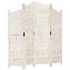 VidaXL Room Divider 4 Panels White 160x165 Cm Mango Wood