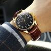 Men's Business Watch Arabic Numerals Leather Band Waterproof Calendar Display Luminous Men's Watch