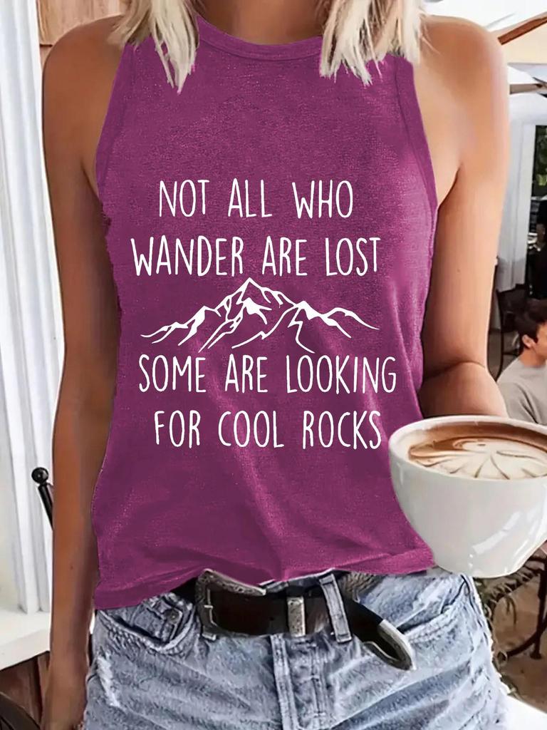 Sleeveless Inspirational Graphic Tee - Women's Spring/Summer Round Neck Pullover Top