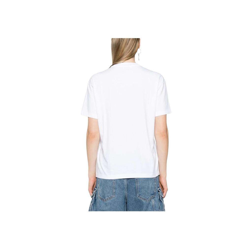 Off-White Logo Print Crew Neck Short Sleeve T-Shirt Women Tops White OWAA089F24JER0030184