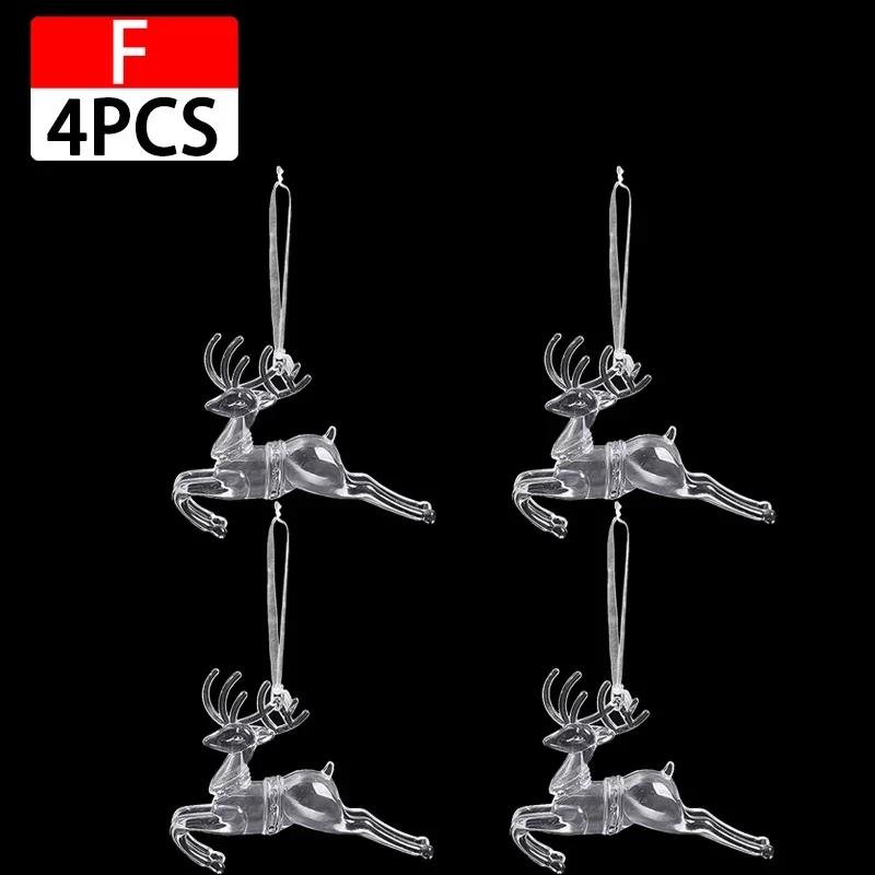 Crystal Snowflake Ornament Christmas Tree Icicle Snowflake Angel Elk Reindeer Clear Crystal Indoor Outdoor Party Decorations