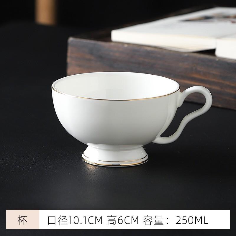 Caneca Porcelana de Osso borda dourada conjunto de xícaras de café luxo flor cerâmica xícara e pires inglês negócios Hotel utensílios de café americanos caneca